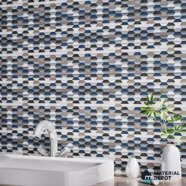 Hexagonal Wall & Floor Tile TL 07237 C Alpi 8001 GLM (Silver) 1 ft x 1 ft Ceramic Matte Finish - 9 mm | 2 mm Spacer is Mandatory | Please Expect a Slight Variation of Pattern